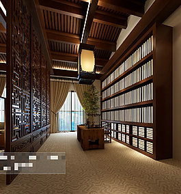 書房室內(nèi)設(shè)計(jì)3Ｄ模型素材
