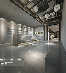 大廳前臺(tái)場景設(shè)計(jì)3Ｄ模型素材