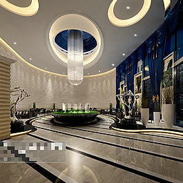 豪華大廳場(chǎng)景模板3Ｄ模型素材