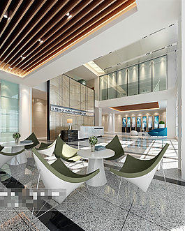 大廳前臺(tái)展示效果3Ｄ模型素材