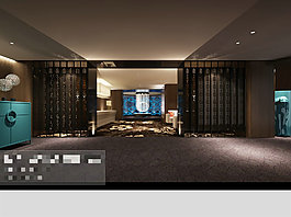 大廳前臺(tái)場景模板3Ｄ模型素材