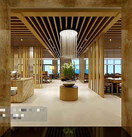 酒店茶馆室内展示3Ｄ模型素材