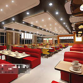 室內(nèi)餐廳布局3Ｄ模型素材