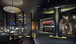 酒店茶馆室内场景3Ｄ模型素材
