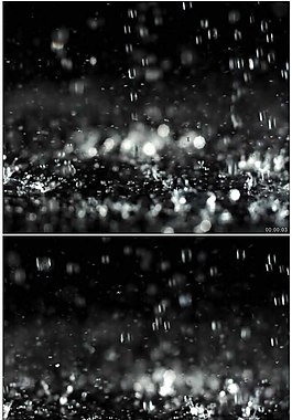 雨水拍打地面雨滴動(dòng)態(tài)視頻素材