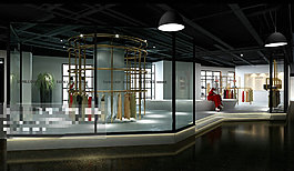展廳空間設計素材3Ｄ模型素材