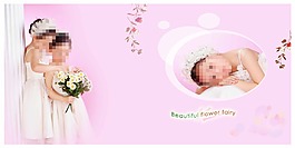 兒童模板紫色天使模板psd