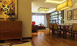 中式餐廳模型