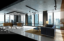 辦公場景空間3Ｄ模型素材