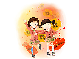 雙人插畫