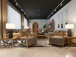 辦公室場景3Ｄ模型素材