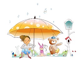 雨傘插畫
