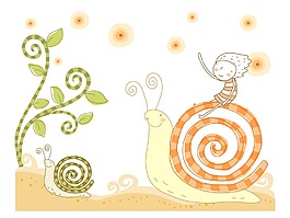 蜗牛插画