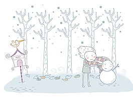 雪人插画