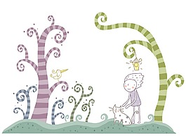 抽象樹插畫