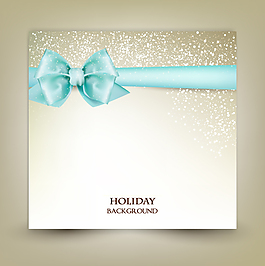 藍色蝴蝶結(jié)節(jié)日卡片矢量素材