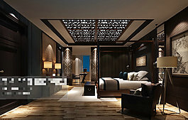 賓館場(chǎng)景3D模型素材