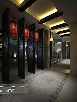華麗走廊模板3Ｄ模型素材