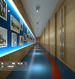 電梯過道場景3Ｄ模型素材