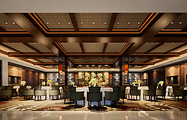 華麗餐廳3D模型素材