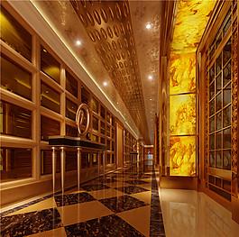 金色華麗場(chǎng)景3D模型素材