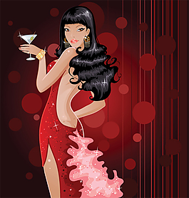 性感美女人物矢量素材