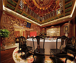餐廳場景設(shè)計(jì)素材3D模型素材