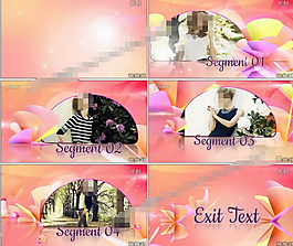 粉紅旋轉花瓣靚麗女性欄目包裝圖文展示AE模板