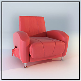 紅色軟沙發(fā)3Ｄ模型素材