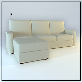白色沙發(fā)效果3Ｄ模型素材