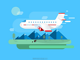 飛機出差旅游矢量素材