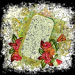 墨跡水粉花朵矢量背景