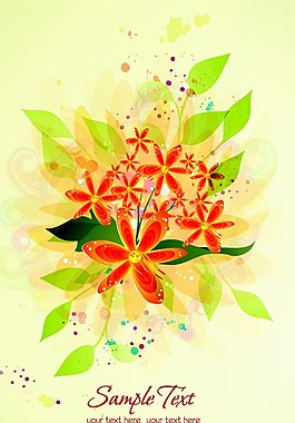 夢(mèng)幻花朵矢量背景
