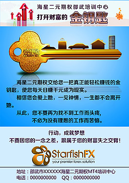 金融彩页金钥匙红色箭头海星LOGO