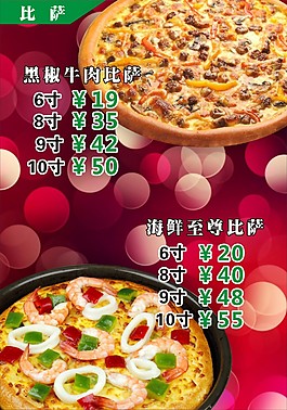 比薩價(jià)目燈片畫面