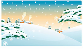 雪景矢量素材