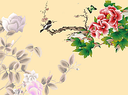 花素材背景墻