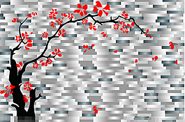紅梅背景墻