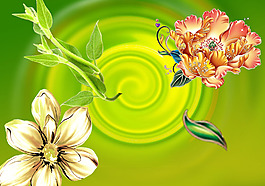 分層花朵及樹枝