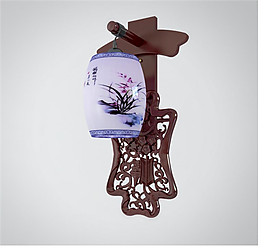藍(lán)色花燈3Ｄ模型素材