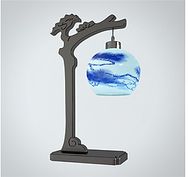 藍色花紋燈光3Ｄ模型素材