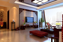 簡(jiǎn)約客廳模型