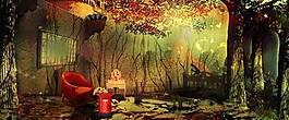 淘寶唯美海報背景圖片PSD素材