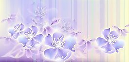 蓝紫色唯美花卉图案
