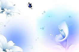 蓝色魅惑花卉图