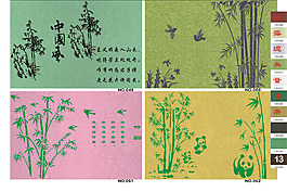 硅藻泥竹子壁畫