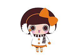 卡通女孩再見