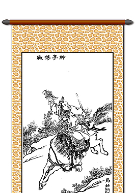 骑马的古代人物装饰图