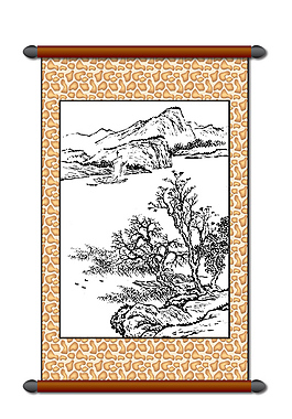 山水树木风景画