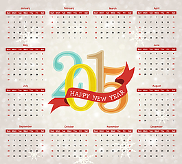 2015年羊年年歷矢量素材